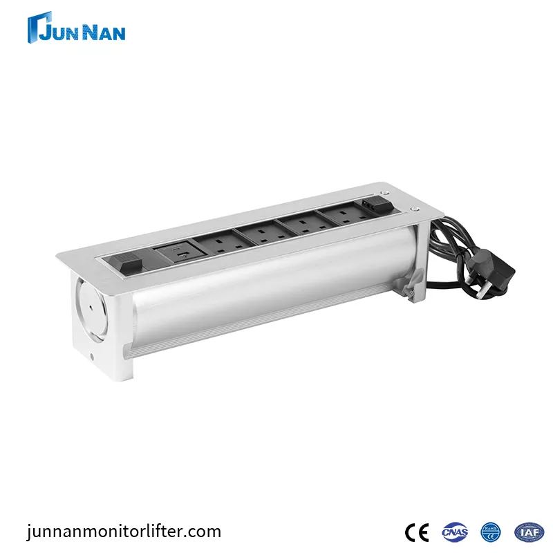 220V AC χαμηλής τάσης 180 μοιρών Περιστρεφόμενη πρίζα επιφάνειας εργασίας Αναδυόμενη πρίζα